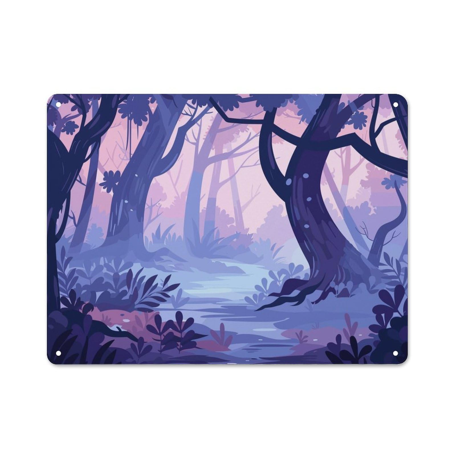 Junmoney Style-20 Modern Retro Metal Wall Art Sign 30X40cm Featuring Vector Forest, Urban Room Decor For Flat, Bar, Studio Or Gallery Wall