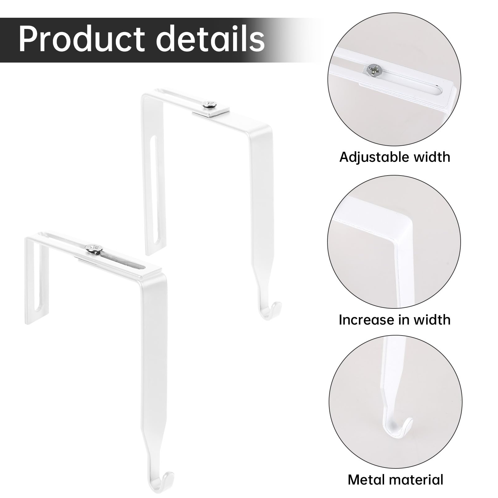 Metal Door Hangers 4 Pack Adjustable Cubicle Hangers - Metal Wall Hooks For  Doors, Partitions \u0026 Whiteboards Office Door Partition Hangers, image size:1600x1600