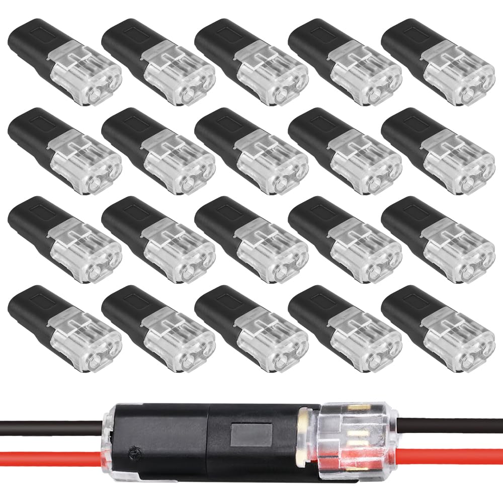 Double Wire Plug in Connector with Locking Buckle Flame Retardant Locking Wire Quick Connectors Suitable for Emergency Repairs