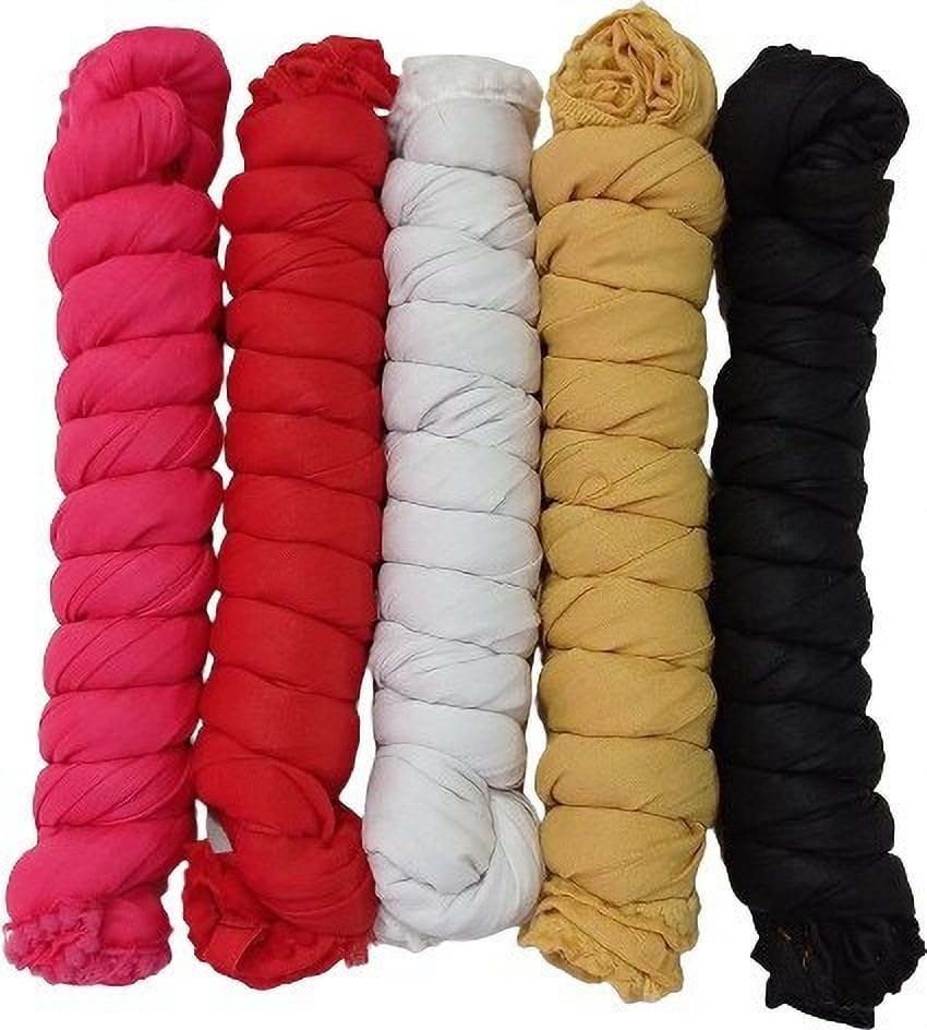 Nakoda Creation Cotton Blend Solid Women Dupatta (Motichoor Lace Pack of 5(rani,red,white,beige,black)) - BZ7965-image-18
