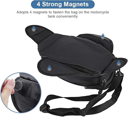 Miniatura 4 de Demeras Bolsa de motocicleta, bolsa magnética para motocicleta, impermeable, para accesorios de motocicleta, para motociclista para modificación de