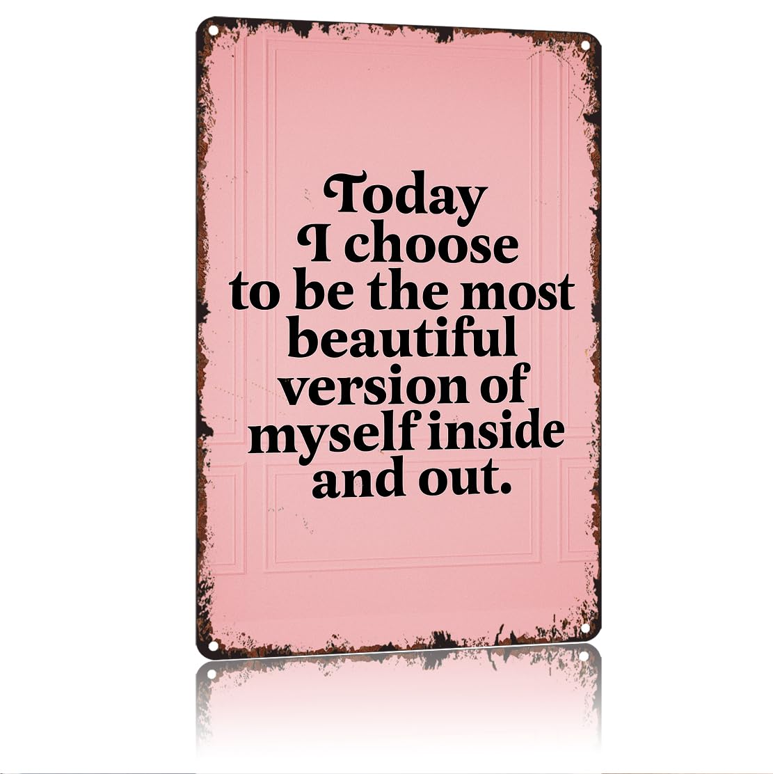 peiyeety Today I Choose To Be The Most Beautiful Version Of Myself Inside AndFunny 8x12 Inch Aluminum Vintage Metal Tin Signs-For Living Room Kitchen Bedroom Patio Porch Men'S Nest Wall Decor