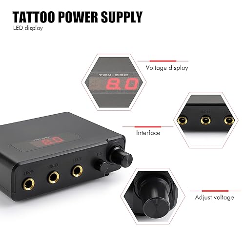 Miniatura 3 de TATELF Kit de tatuaje profesional completo de ametralladoras de tatuaje, máquina de tatuaje rotativa, fuente de alimentación, pedal de pie, 40