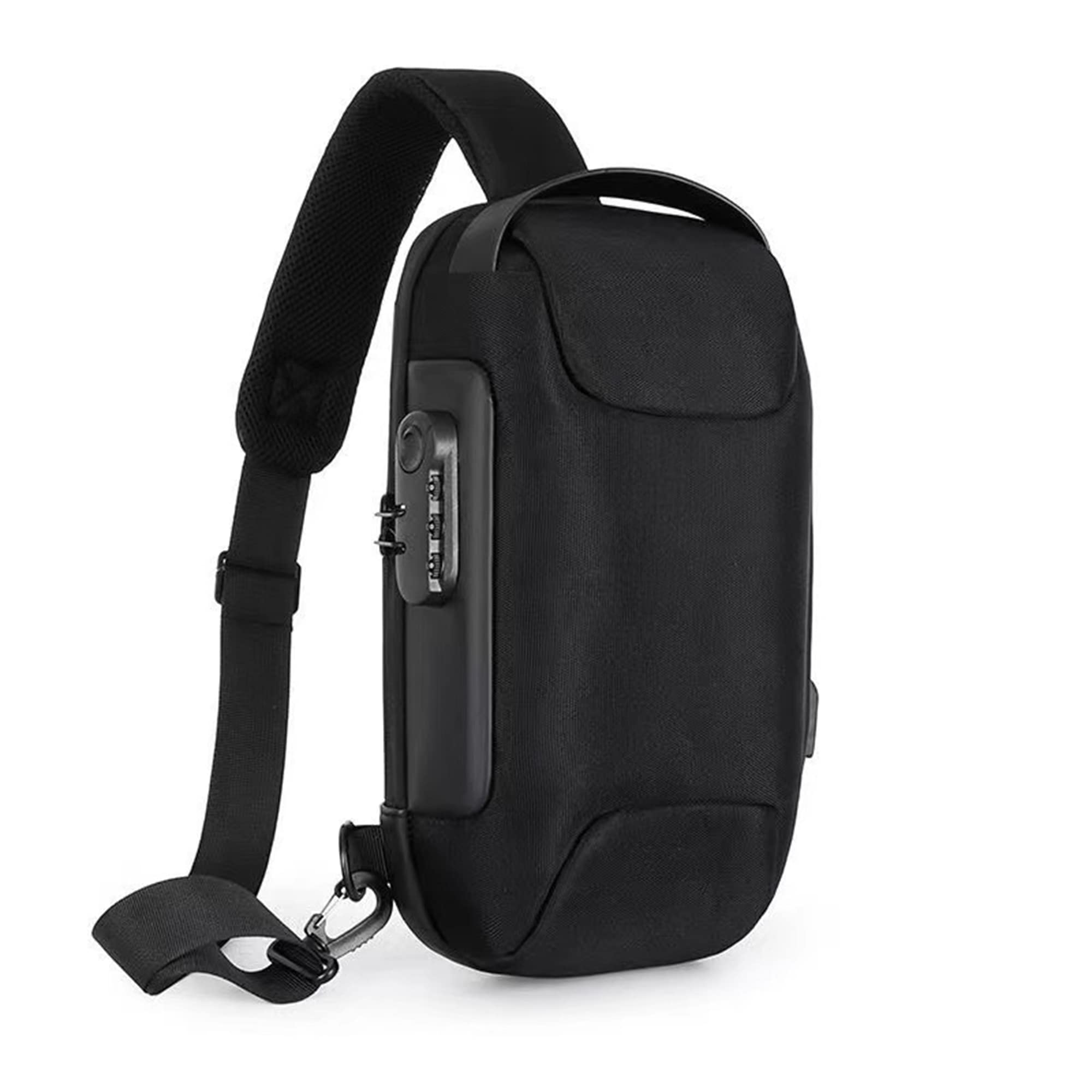 COOLBABY 【TTQK】Compact Sling Bag, Minimalist Chest Shoulder Backpack Crossbody Bag, Lightweight Everyday Carry Bag for Tactical, Travel, Work, Gym, Sport (3 Style - Black)