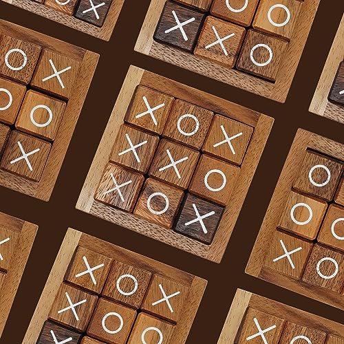 Bsiri Tic Tac Toe For Kids And Adults Coffee Table Living Room Decor And Desk Decor Family Games Night Classic Board Games Wood Rustic For Families Size 4 Inch #TOP7