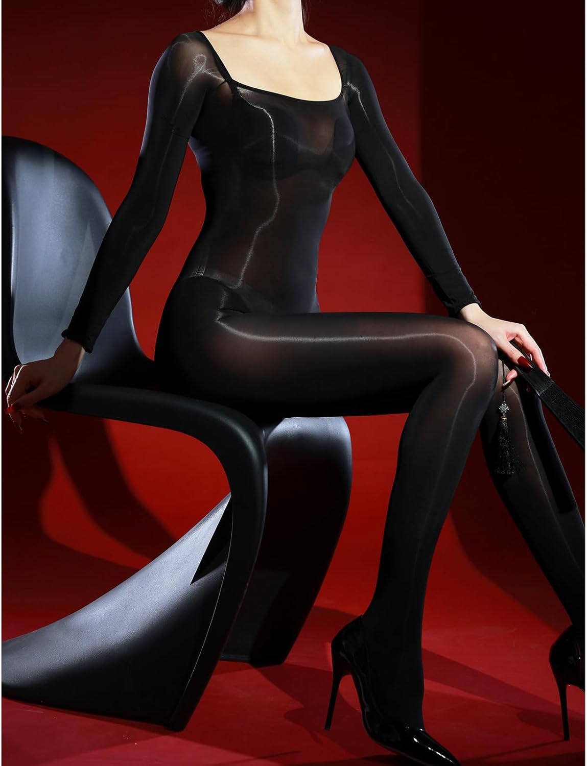 5D Sheer Full Body Stocking Glossy Pantyhose Women Shiny Bodystocking Sexy Tights Pantyhose - Image 8