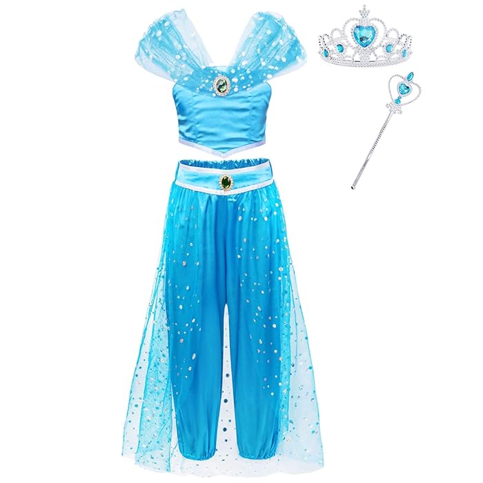 Buy AmzBarley Princess Jasmine Costume Dress Up for Girl Party Dress