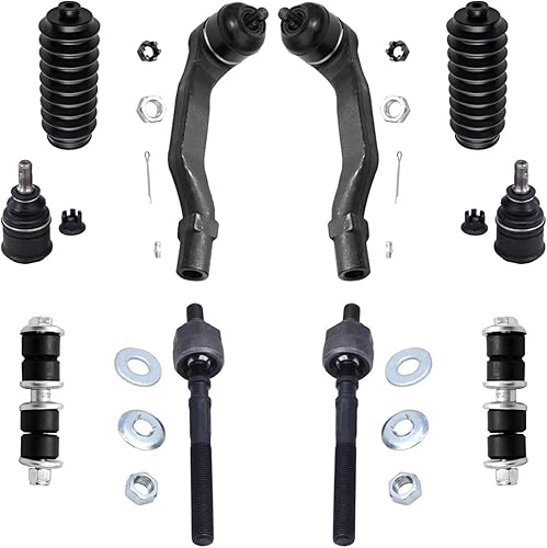 Detroit Axle - Kit de suspensión delantera de 10 piezas para Honda Civic CRX 1988-1991, 2 rótulas inferiores, 4 barras de acoplamiento interiores y