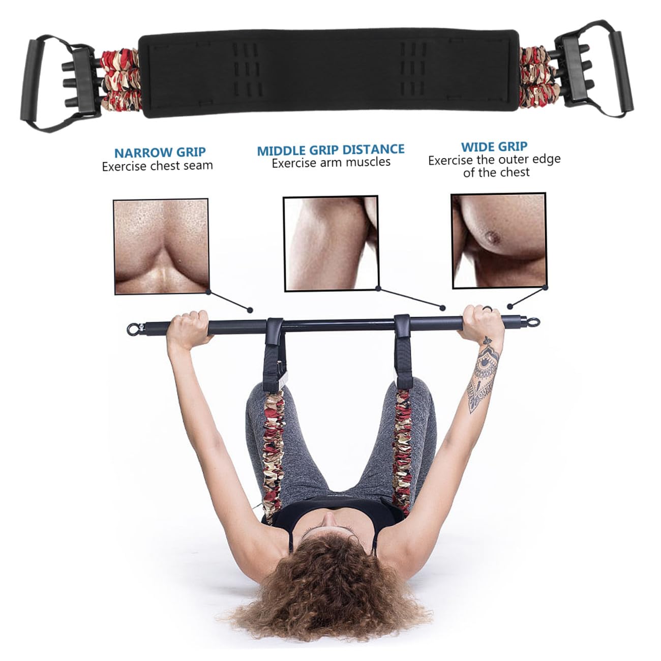 Sosoport Fascia Elastico per Allenamento Petto Cintura Imbottita in Nailon, Facile da Trasportare e Riporre, per Esercizi di Resistenza e Fitness