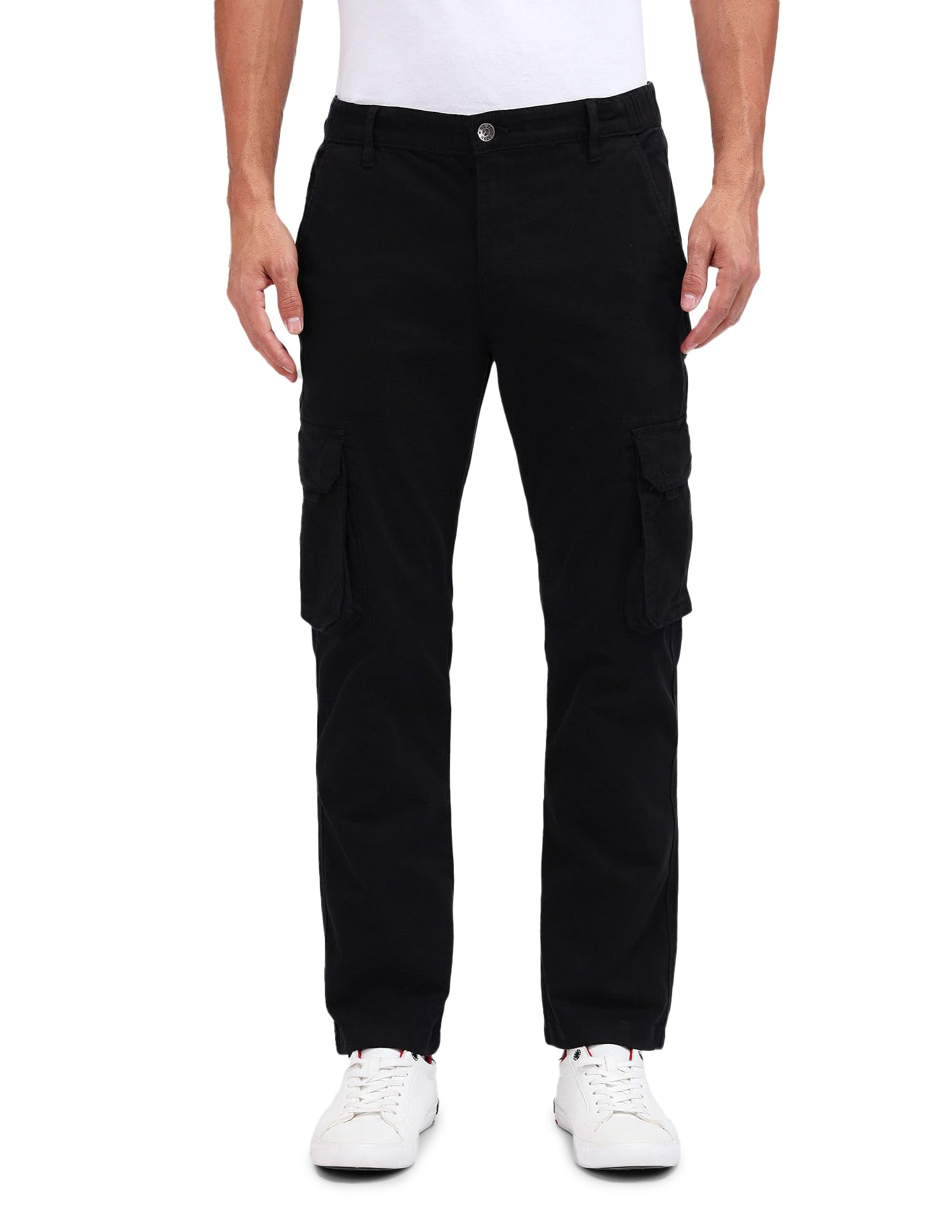 Straight Fit Cargo Trousers-image-46