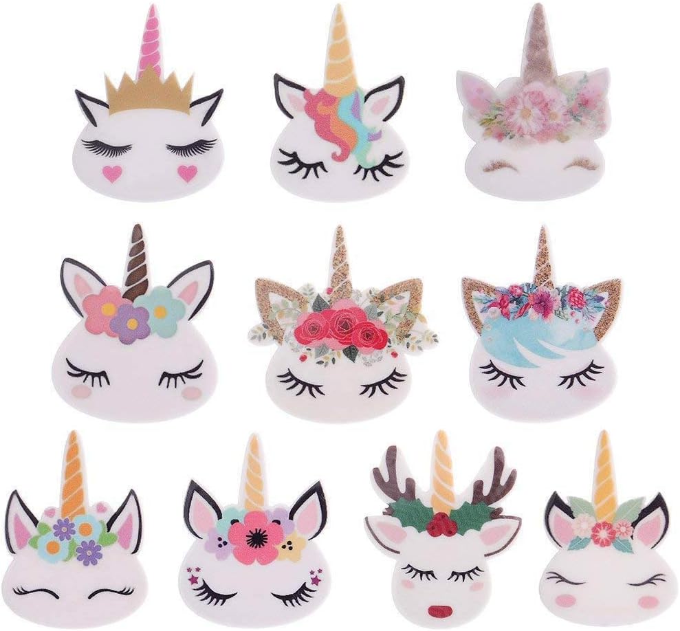 50 Pieces Mix Unicorn Slime Charms Beads Resin Flatbacks of Slime Beads Supplies for Ornament Scrapbook DIY Crafts