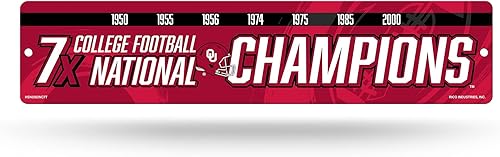 Vista 498 de Rico Industries Letrero de plástico de la NCAA de plástico de 4 x 16 pulgadas Alternativo