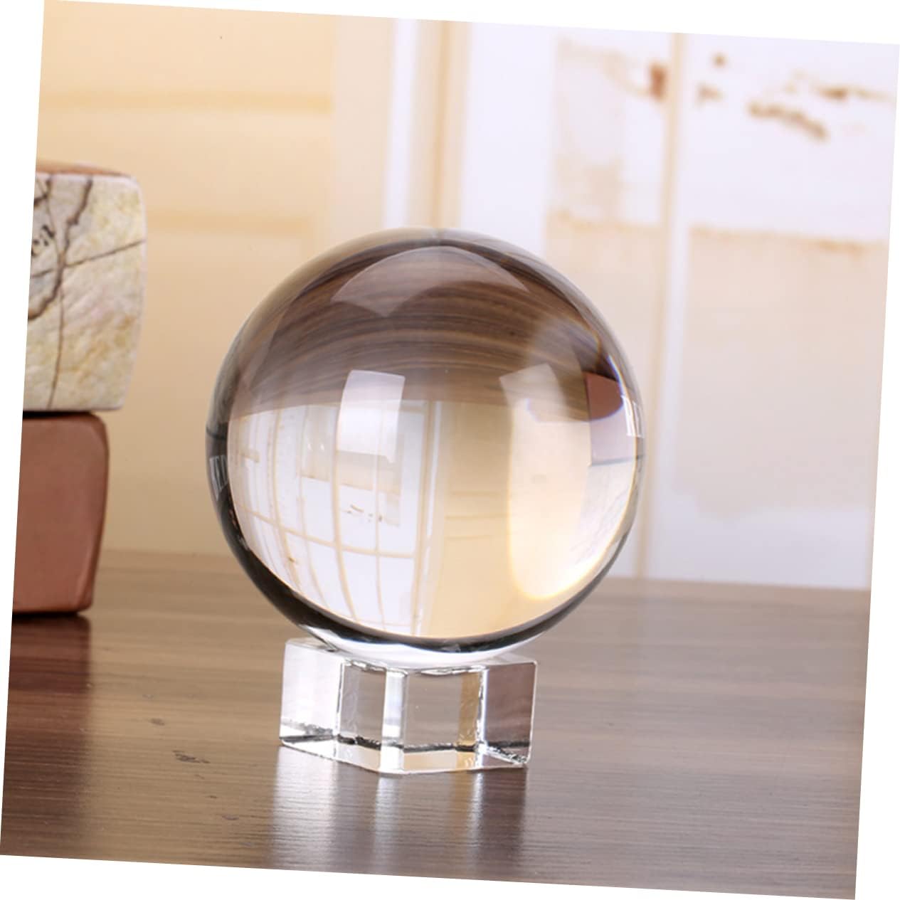 2pcs Practical Glass Ball Desktop Decor Crystal Ball Ornament for Indoor Decor Prop