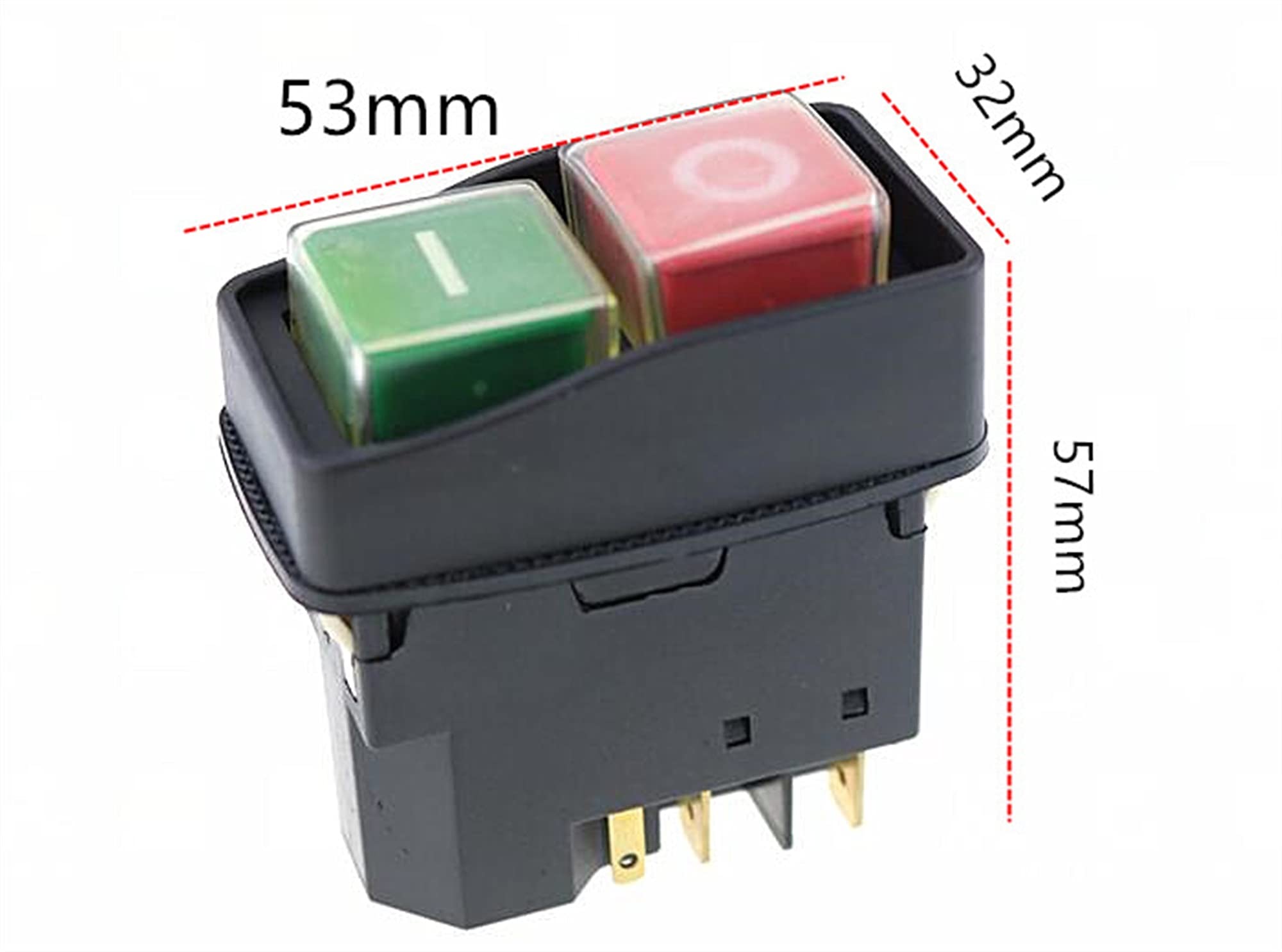 Interruttore elettromagnetico 5 pin On Off pulsante rosso/verde Interruttore di accensione arresto di emergenza 12A 230V interruttore elettronico