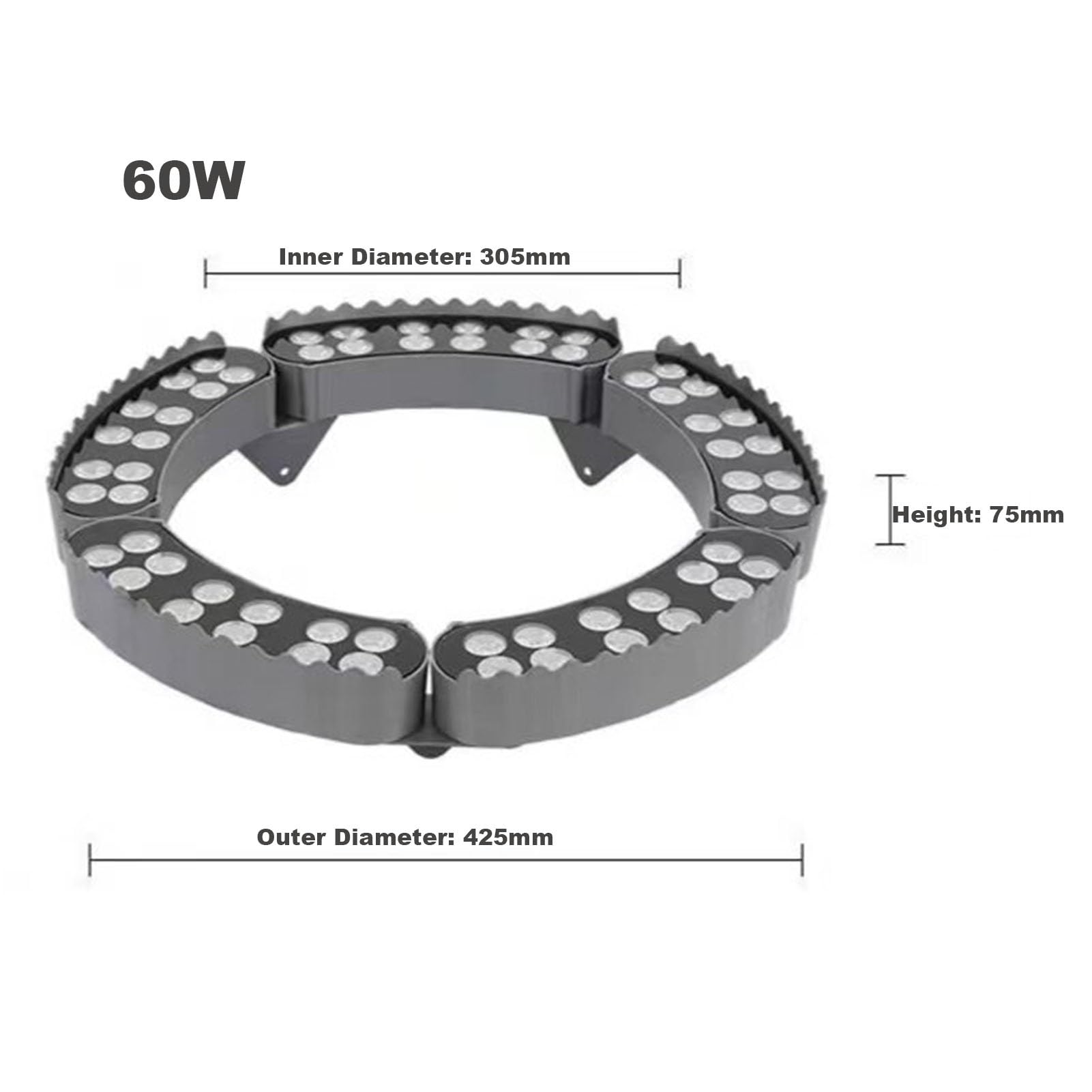 Luz De Alta Luminosidad Para Árboles,Lámpara Paisajística,Foco LED Anular Impermeable IP65 Para Palmeras,Iluminación Colorida Para Árboles En Jardines Y Exteriores(Warm Light,60W(24V))