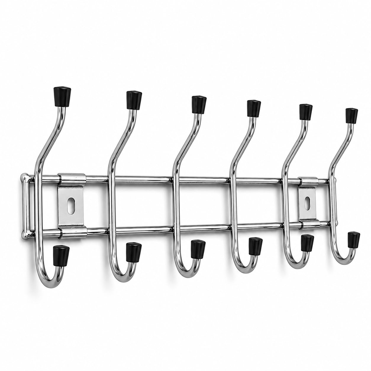 Stainless Steel 6 Pin Wall Hook | Bathroom Towel & Cloth Hanger | 12 Hanging Points, Rubber Caps For Cloth Safe, Hager Hook For Cloth, Hat, Towel, Shopping Bags – Pack of 1-image-44