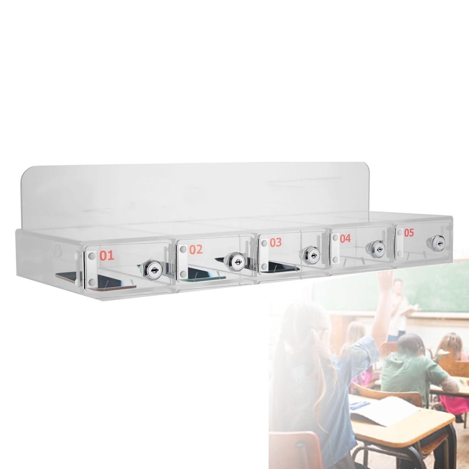 Caja de Almacenamiento para teléfono móvil Soporte acrílico para teléfono móvil Caja de Almacenamiento de Escritorio Caja de Almacenamiento para teléfono móvil montada en la Pared con CER