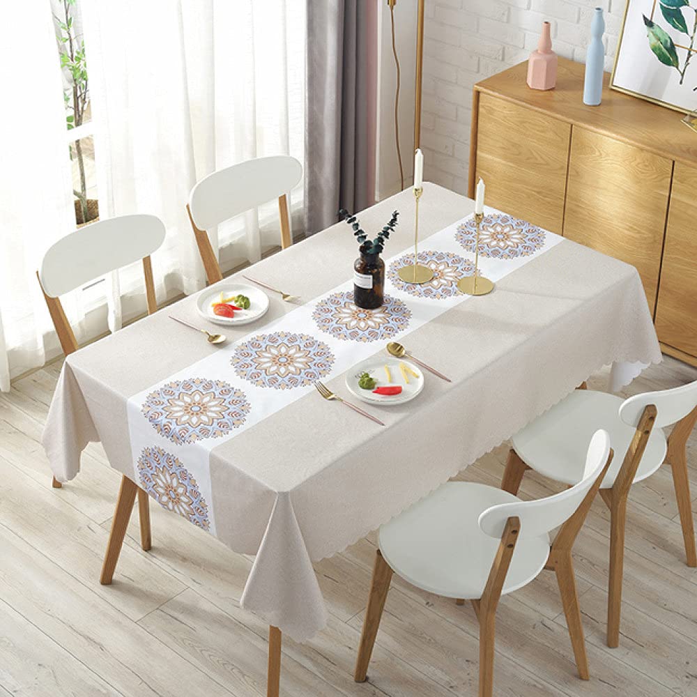 Nappe en plastique PVC rectangulaire LIJUCAI de style pastoral pour table 135x220cm
