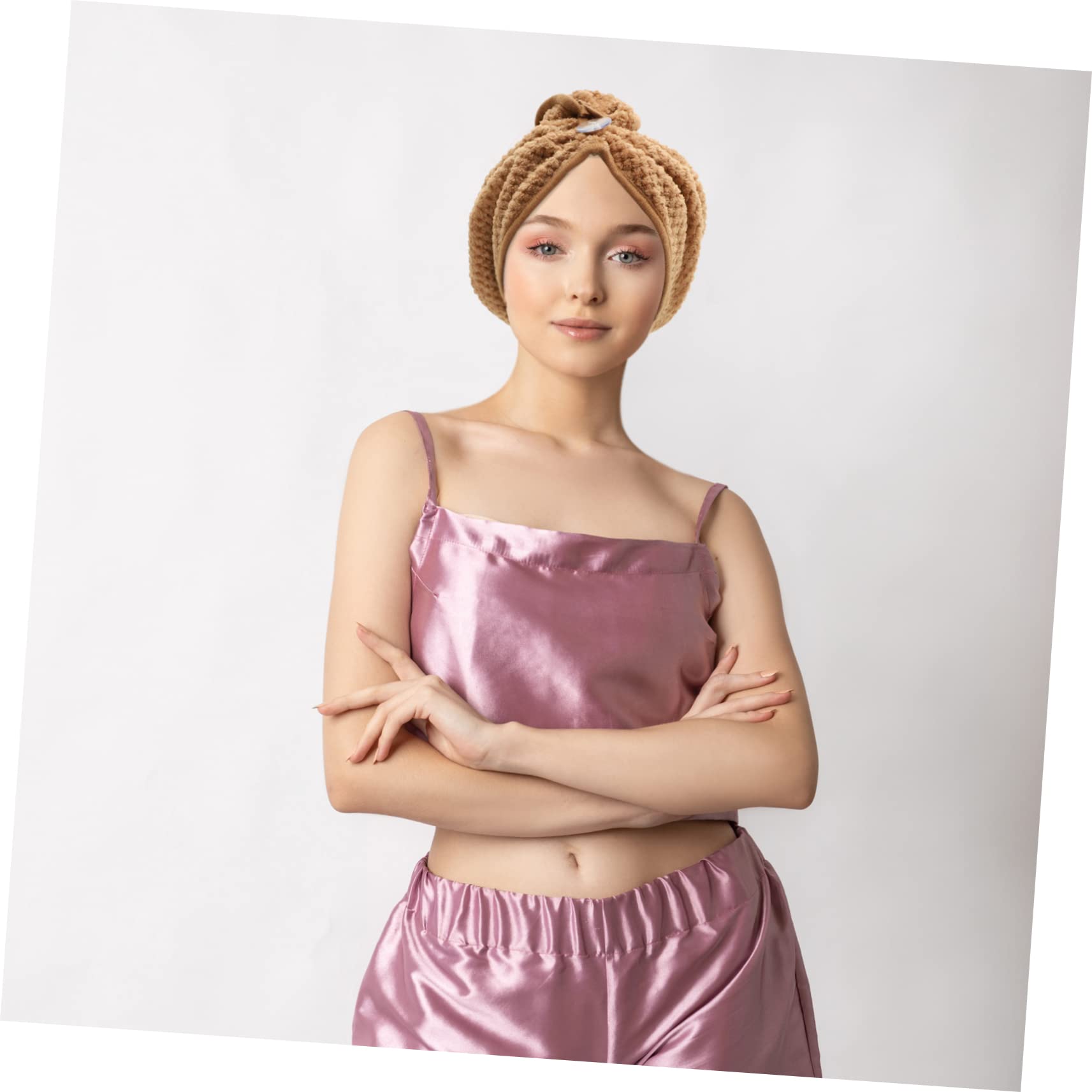 SHERCHPRY 2Pcs Fast Drying Hair Wrap Towels for Women Ultra Absorbent Fleece Hair Drying Hat Comfortable Gentle Hair Turbans for Post Bath Drying