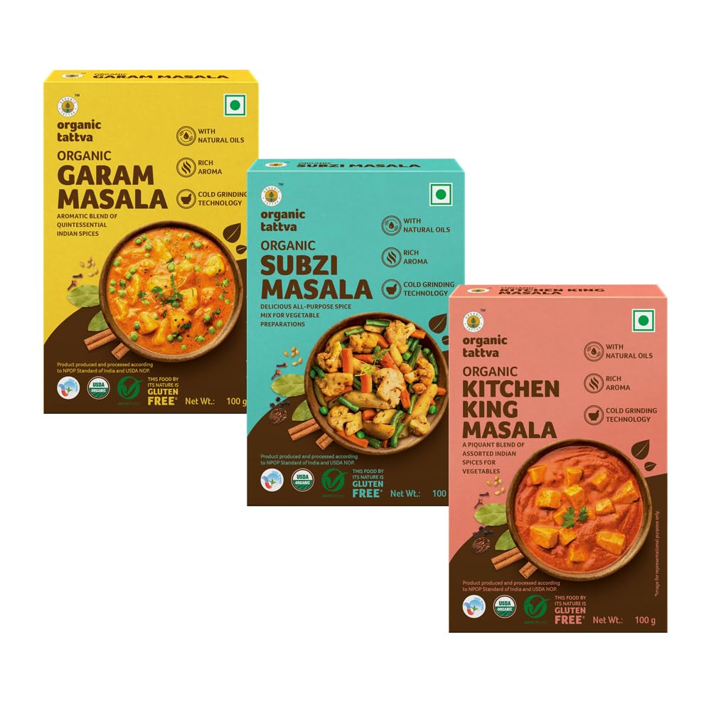 Organic Tattva, Organic Everyday Use Masala Combo (Kitchen King, Sabzi & Garam Masala) - 300 Gram | Rich in Flavour, Dry Roasted | Authentic and Aromatic Spice Blend (B09FSQRPKY) Amazon Price History, Amazon Price Tracker