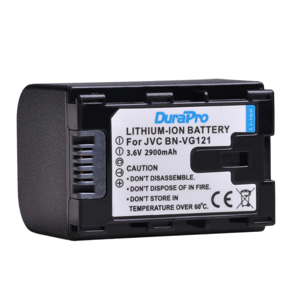 DuraPro 1 batterie 2900 mAh BN-VG121 BN-VG121 + chargeur USB LCD pour appareils photo numériques JVC GZ-E10 GZ-E100 GZ-E100SEU GZ-E105BEK GZ-E105BEU GZ-E105REK GZ-E225-V comme BN-VG107 BN-VG10. 7U