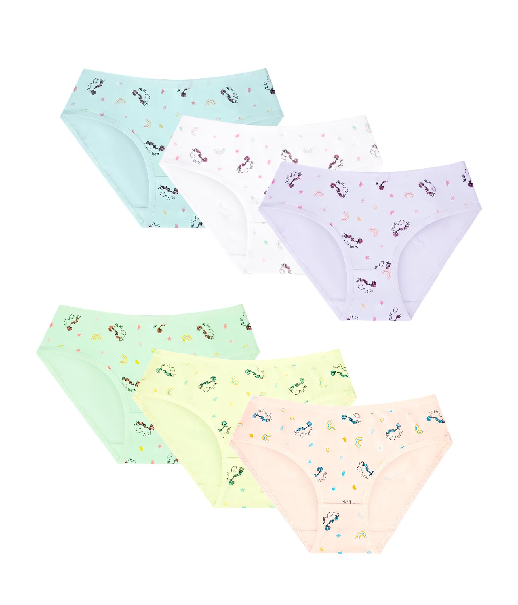 POWER FLOWER Mädchen Baumwoll-Slips Multipack – Weiche und Bequeme Unterhosen, Kinderunterwäsche für 2-12 Jahre (6er-Pack)