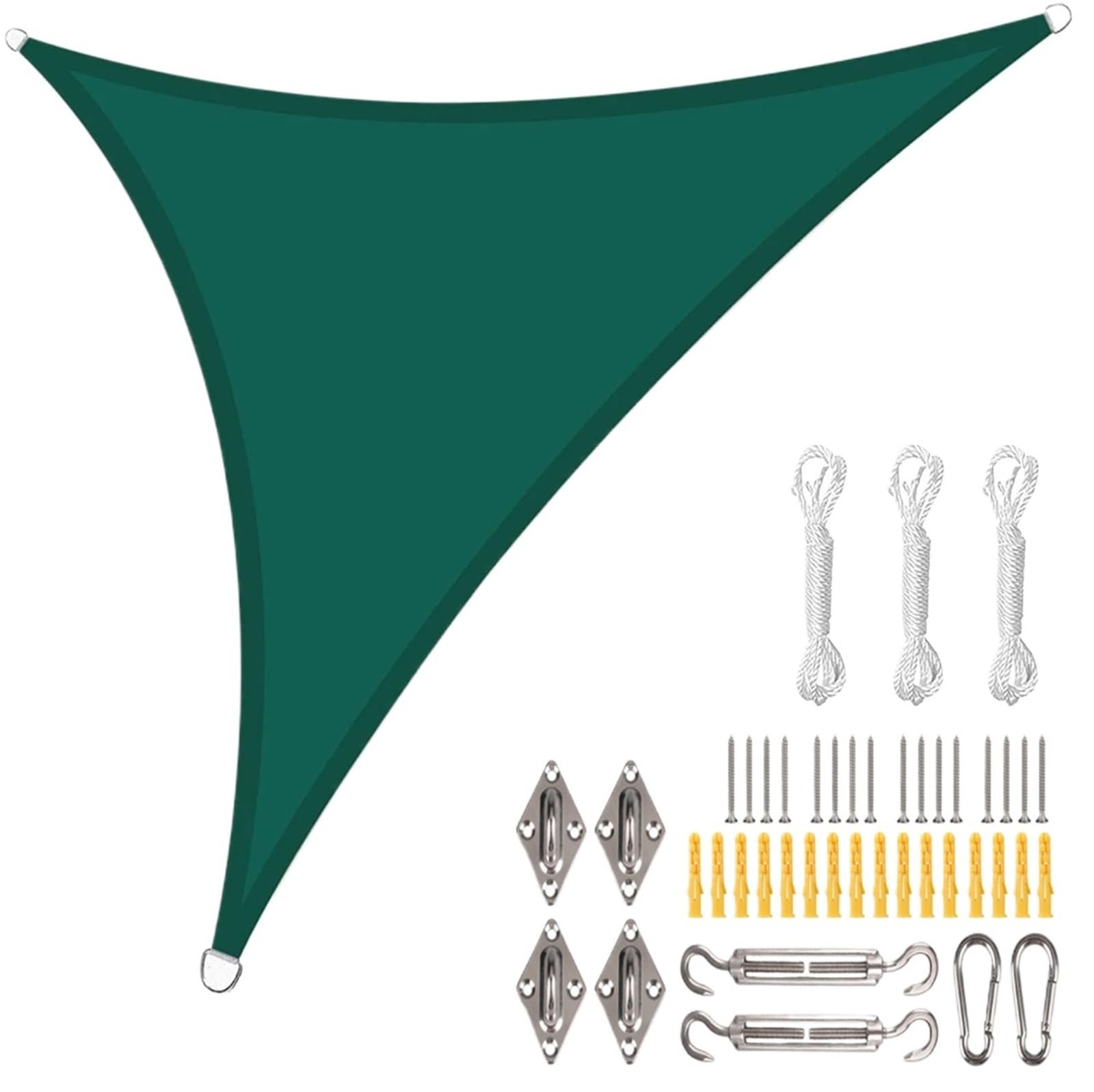 Voile d'ombrage triangulaire imperméable anti-UV extérieur noir gris