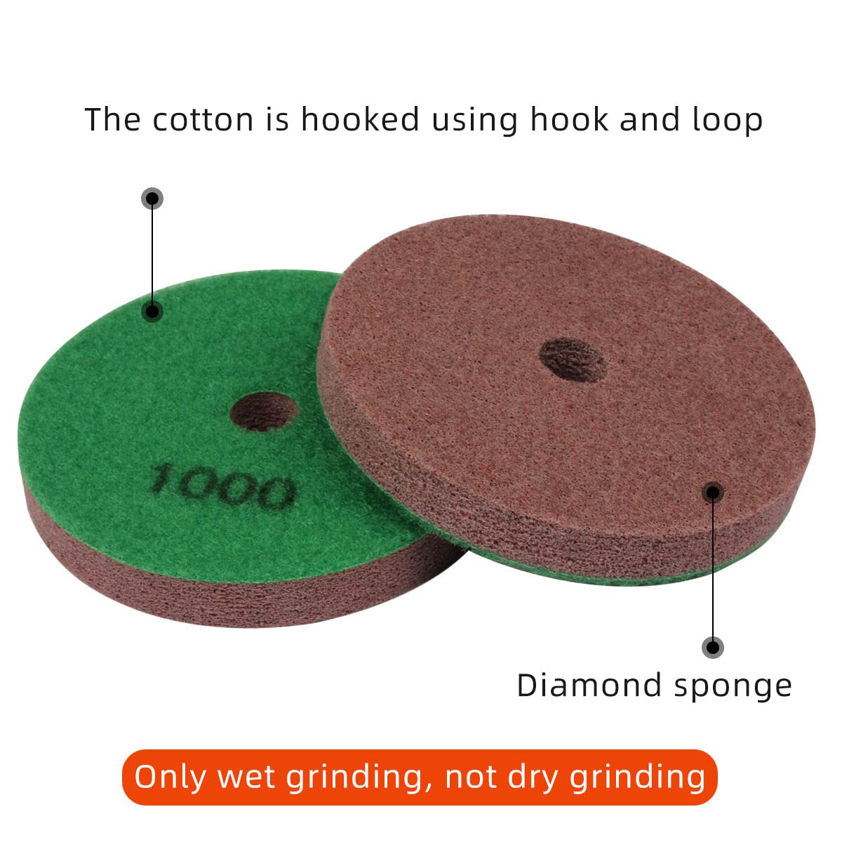 Spugne Diamantate Per Lucidatura Marmo E Granito - Set 7 Granature Da 300 A 10000