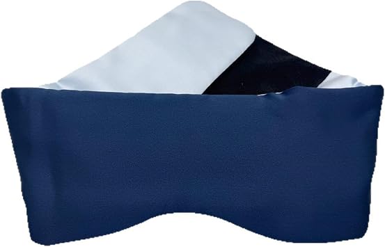 Silk Eye Mask for Sleeping, Blackout Sleep Mask for Women and Men, Adjustable Soft Pressureless Large Size, Skin Friendly Dark Blue