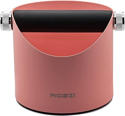 Caja de golpeo molido de espresso, cubo de metal para café, caja profesional para café expreso con barra extraíble y base antideslizante (rosa)