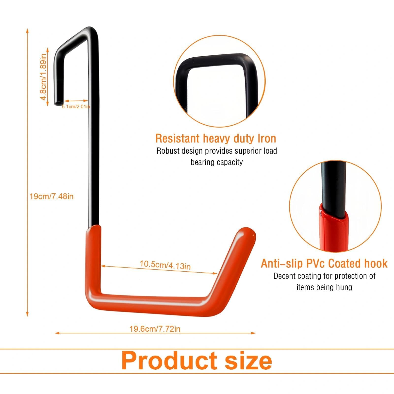 Ganchos para Colgar Bicicletas, 4 Piezas Soporte para Bicicleta, Colgador Bicicle Forma S, con Revestimiento Inmersión, para Colgar Bicicletas, Macetas, Herramientas Jardinería y Escaleras
