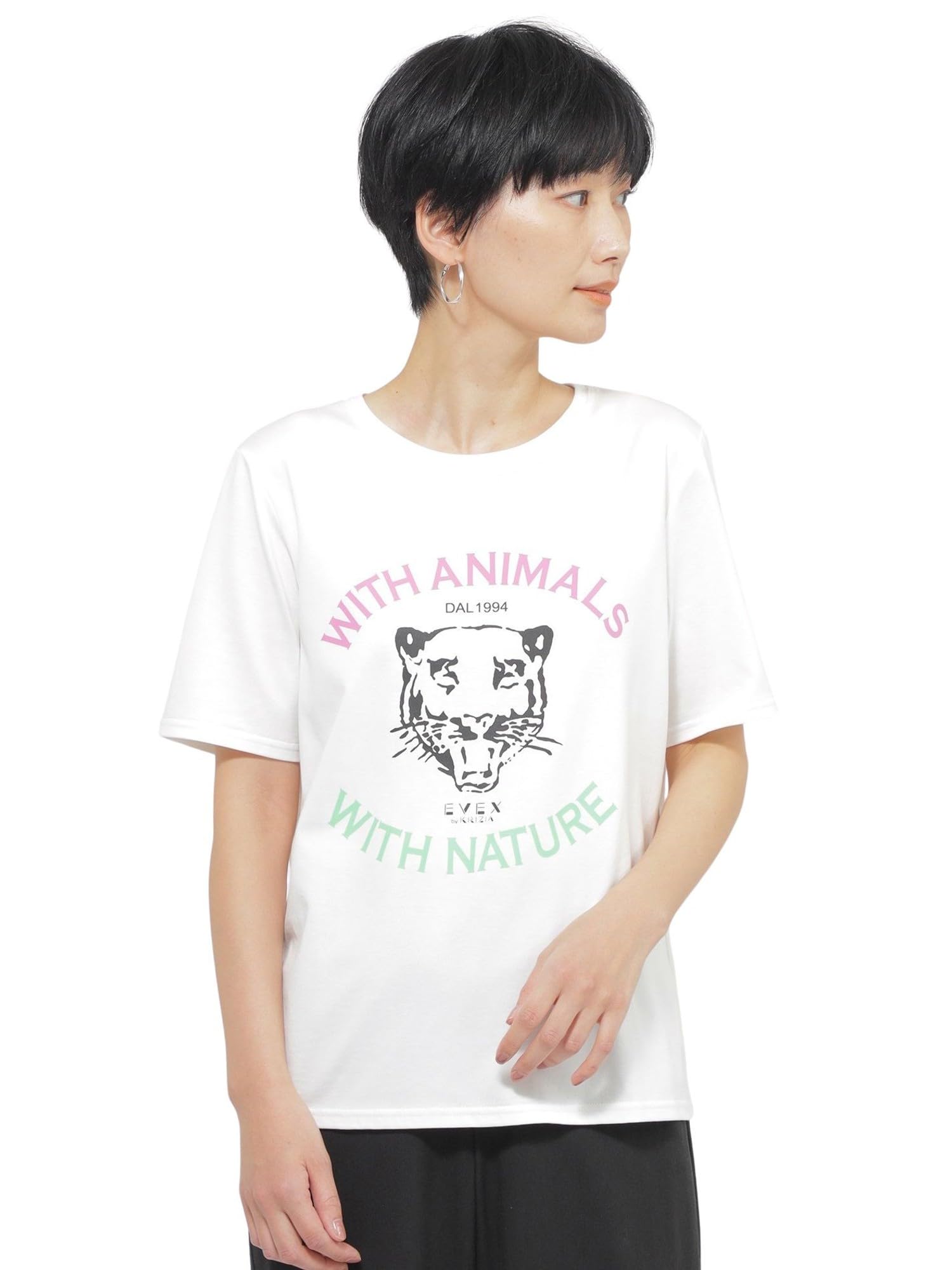 [エヴェックス バイ クリツィア] カタログ掲載品【ウォッシャブル】 アニマルロゴプリントカットソー U5P18549__