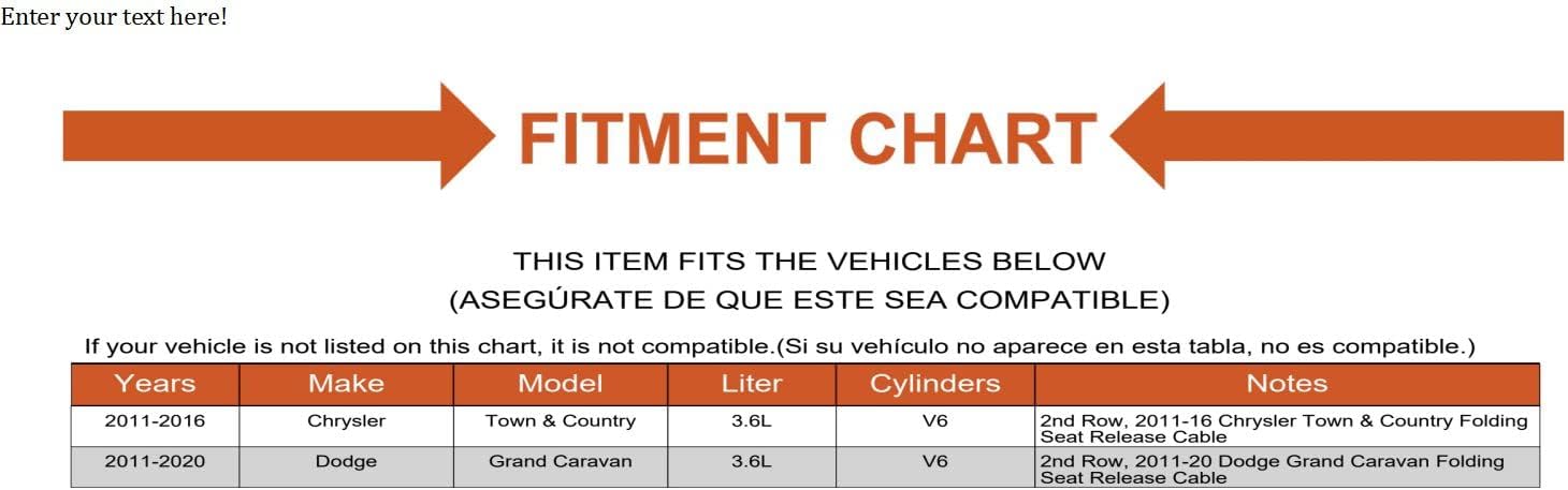 Folding Seat Release Cable Mechanics Choice for 11-16 Town and Country 11-20 Grand Caravan