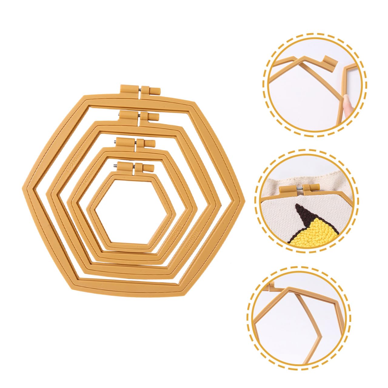 Homoyoyo 4 Aros para Bordar Ajustables de Abs Reutilizables Superficie Lisa, Diseño Simple y Creativo para Bordado y Acolchado Manualidades