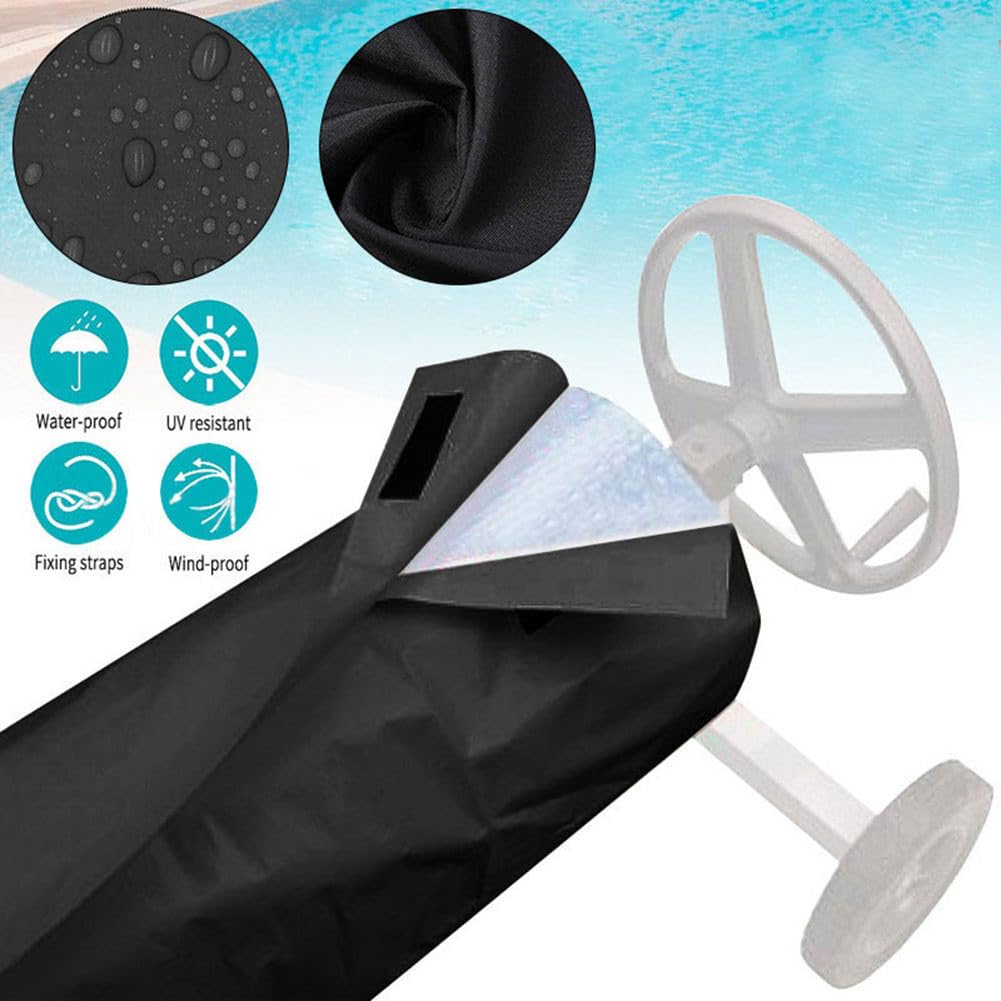 Enrouleur de couverture de piscine imperméable en tissu Oxford 210D durable pour une utilisation et un rangement faciles
