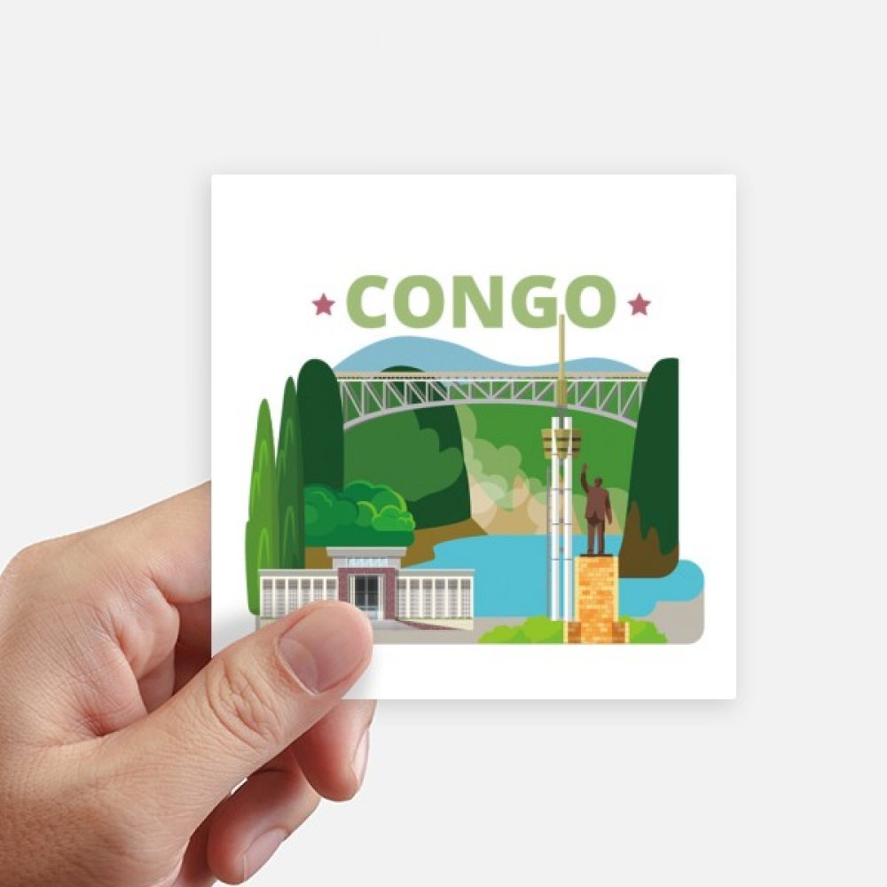 Autocollants Congo Square Ville Statue de 10cm pour customiser mur et ordinateur portable 8pcs