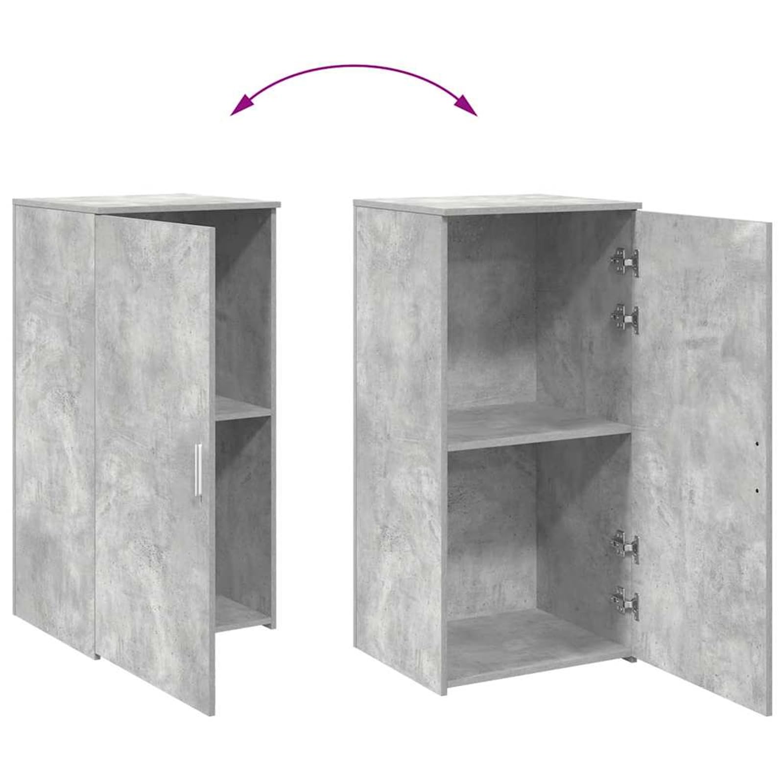 Lagerschrank Holzwerkstoff 50x45x103,5 cm Betongrau mit Stabiler Konstruktion und 60 kg Tragkraft für Büroorganisation