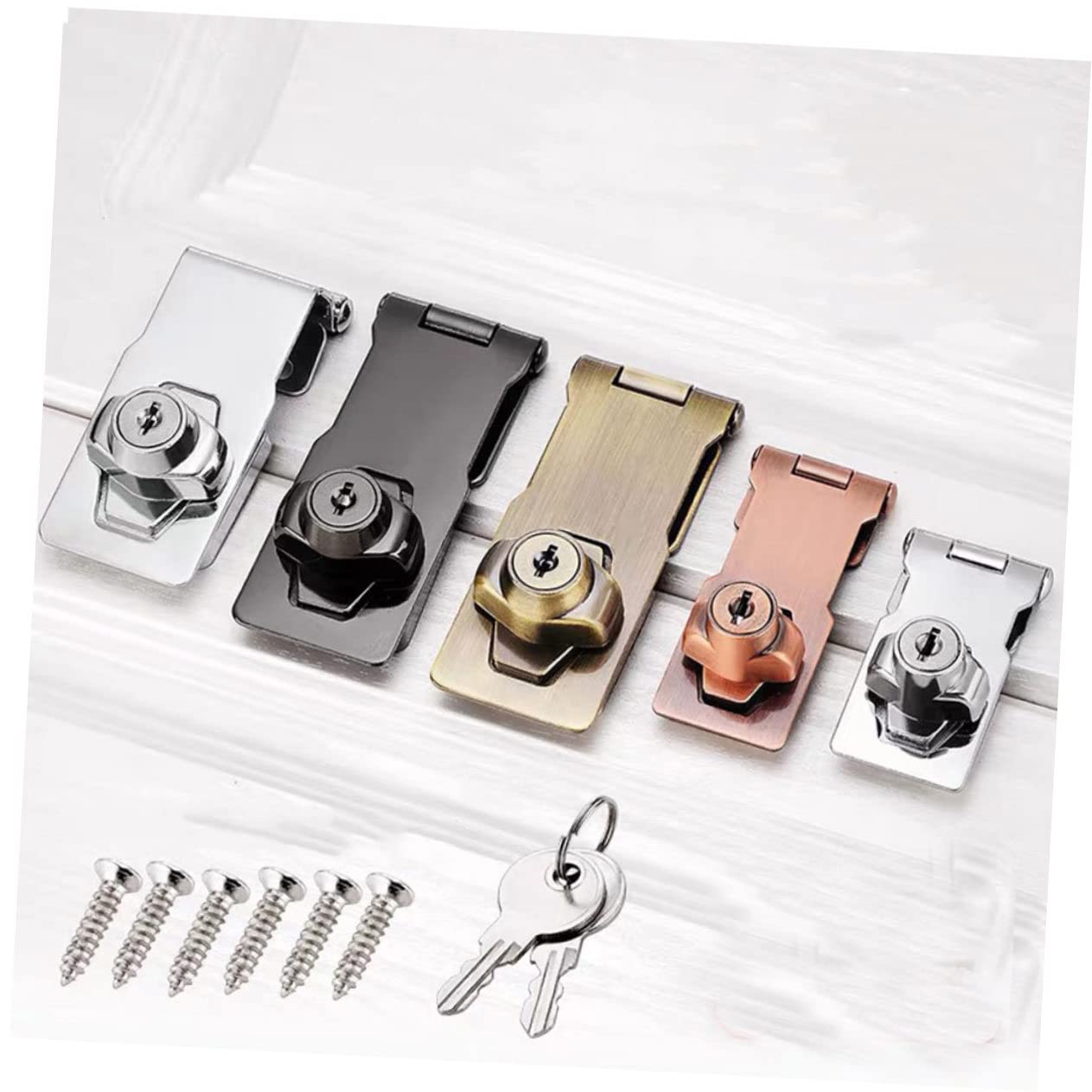 BUTIFULSIC 1pc Drawer Lock Door Vintage Keyed Hasp Locks Cabinet Lock Vintage Keys Gate Latches Hardware Furniture Lock Clasp Heavy Duty Padlock Clasp Hasp Shift Knob Padlocks Red Zinc Alloy