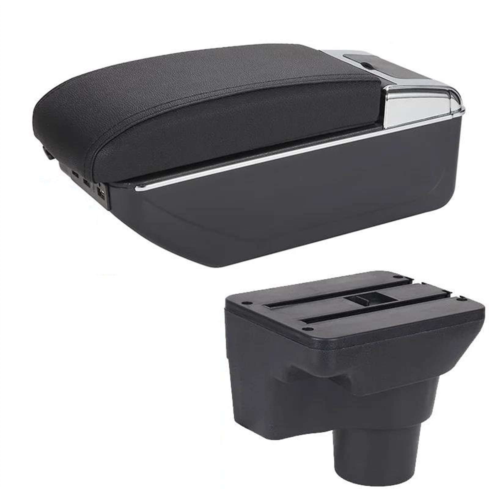 Ysdsls A2 Black Line 7Usb Armrest Box With Multifunctional Support Pu Upholstered Car Modification Accessories For Rio 4 X X-Line 2018-2022