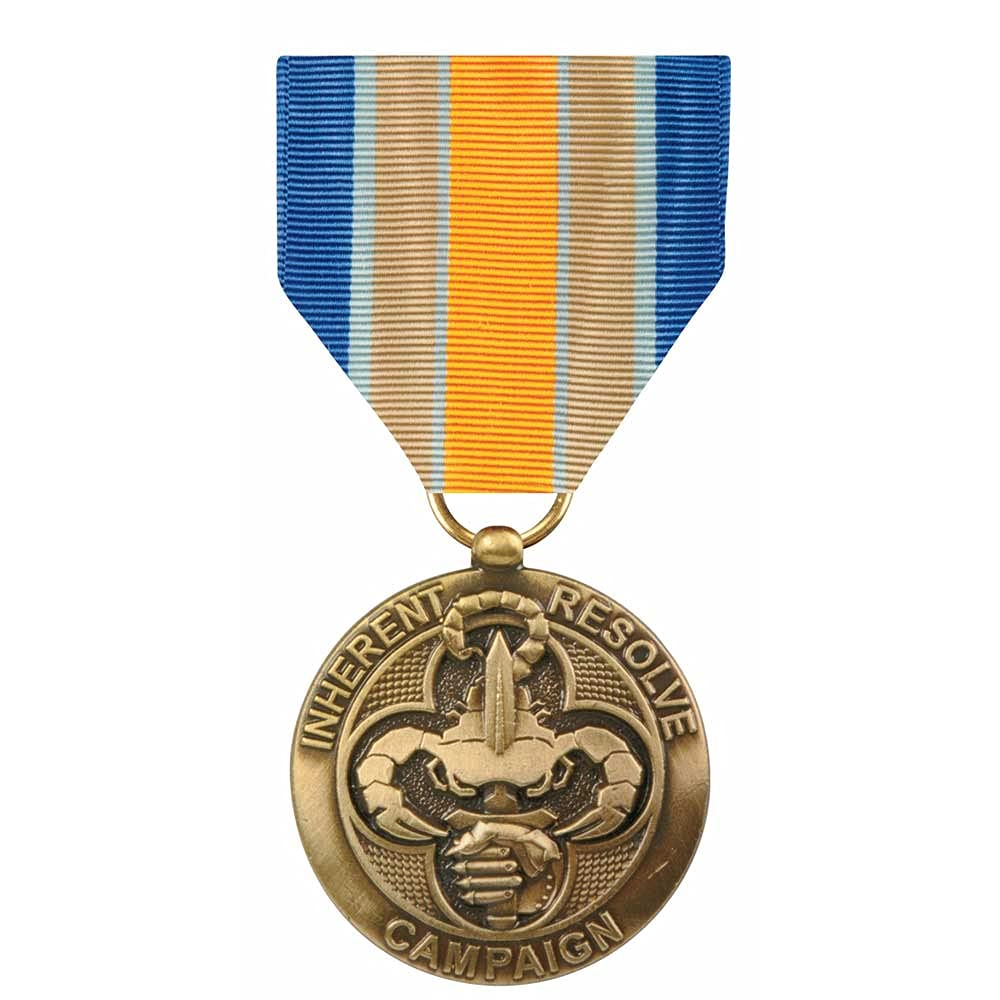 Inherent Resolve Campaign Medal Reg Finish Full Size, Bronze, One size