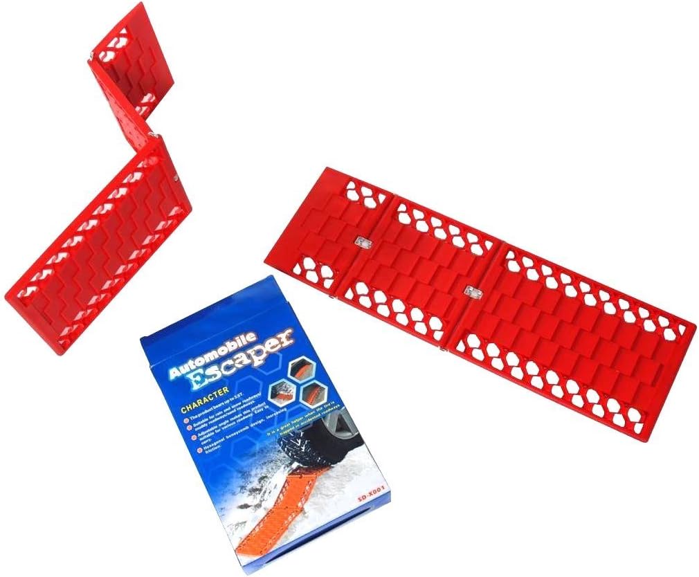 WawaAuto All-Weather Foldable Auto Traction Mat Tire Grip Aid, Car Escape Mat, Non-Slip Mat, Ideal to Unstuck Your Car from Snow, Ice, Mud, and Sand (2-Pack) : Automotive