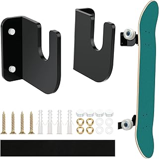 Cosmos Acrylic Skateboard Wall Mount Skateboard Wall Hanger Rack Skateboard Display Holder Stand for Skateboarding Storage, Organize Longboard, Cruiser Skateboard, Penny Skateboard