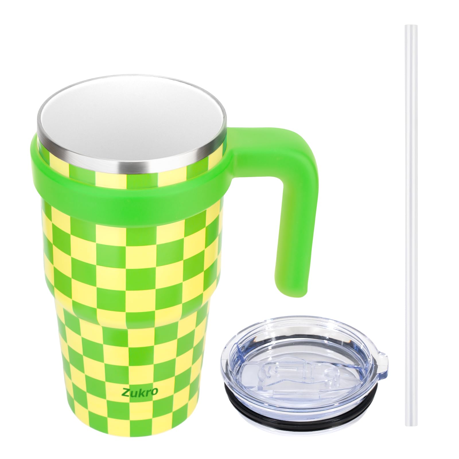 Zukro 20 oz Green Checker Tumbler