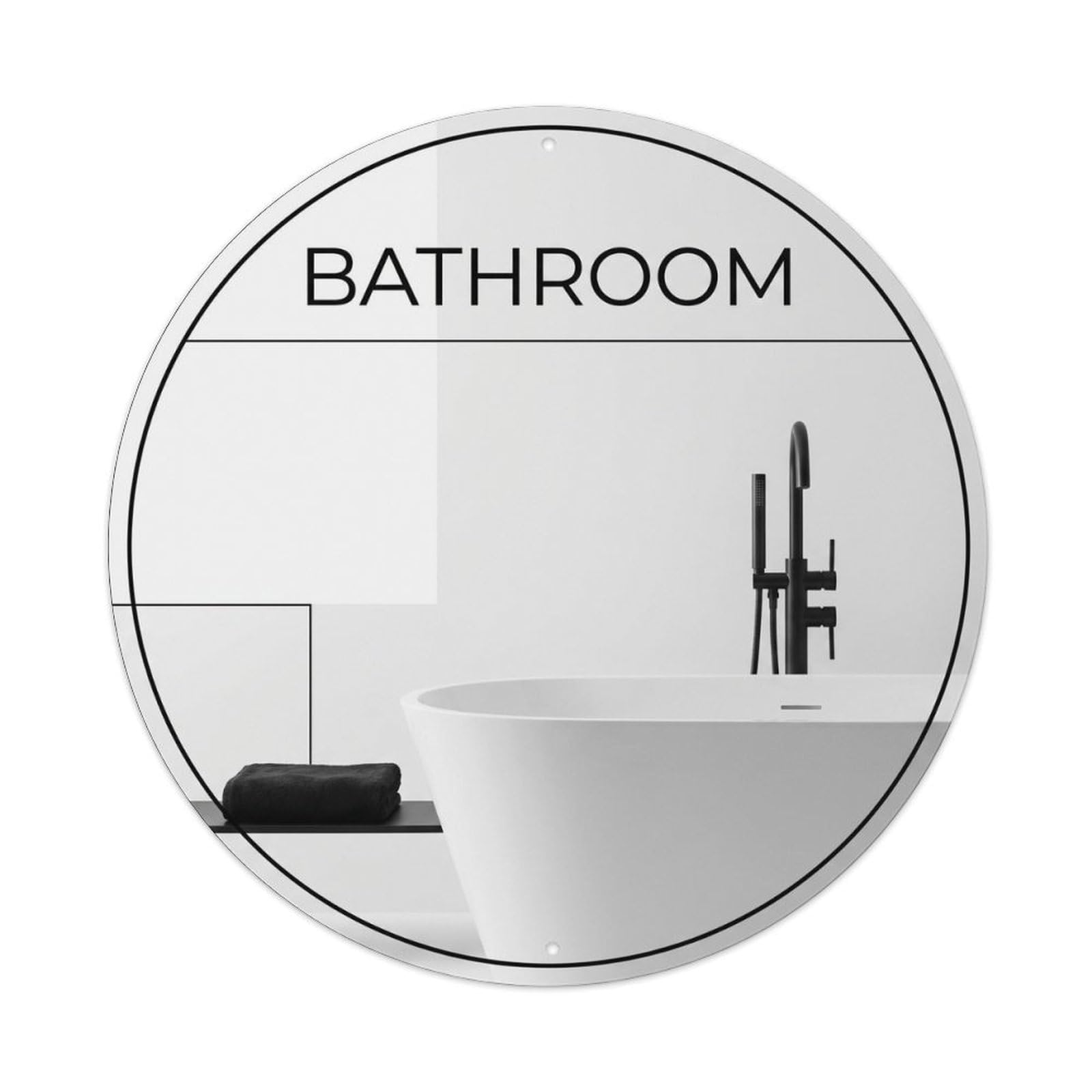 Bathroom Modern Black Bathroom Metal Tin Sign