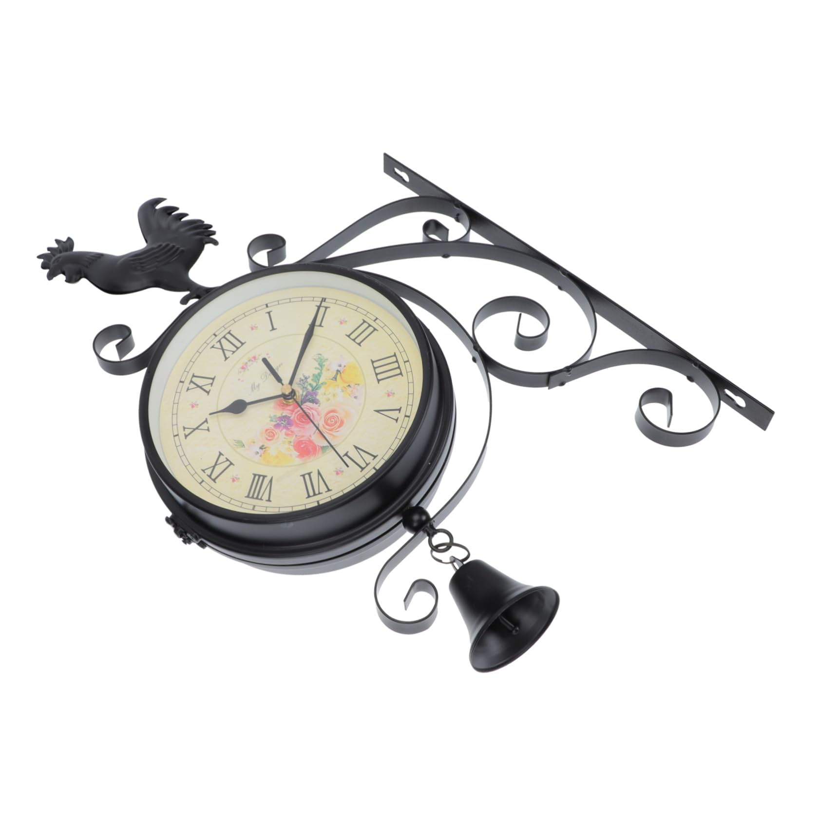 Wanduhr Robuste und Praktische mit Glas Doppelseitige aus Eisen Retro Stil Lautlose Hängeuhr als Stilvolle Dekoration für Riegel und Hotel