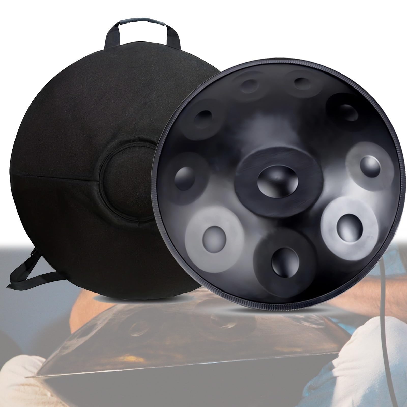 Strumento A Percussione Professionale Handpan In Acciaio Da 432 Hz/440 Hz, Tamburo A Mano Da 9/10/12 Note, Strumento Handpan Da 22 Pollici Per Adulti(D,12 notes(440Hz))
