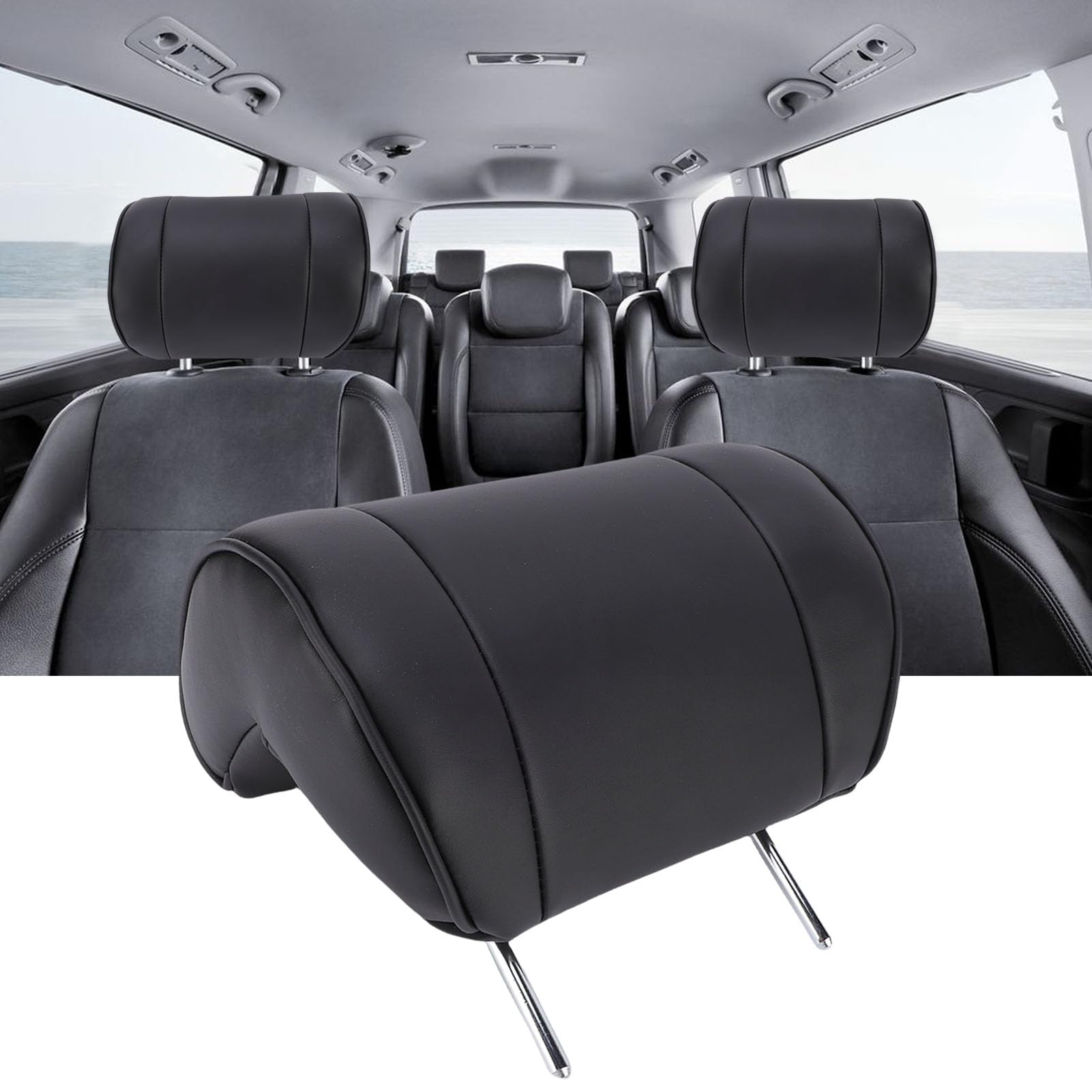 Fockety Appui-tête de Siège de Voiture, Oreiller Ergonomique en Mousse à Mémoire de Forme pour la Conduite avec un Espacement des Tiges de 150 Mm, Oreiller Confortable pour Voitures
