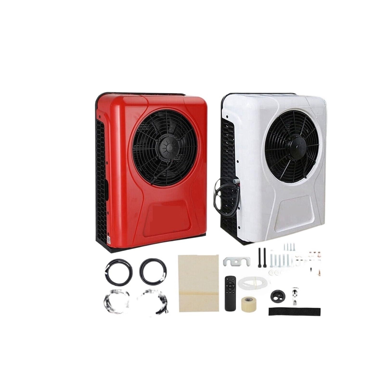 Ulsfvgaxrtk Red 24V Cool Air Conditioner, 12V Electric Truck Air Conditioner Split Conditioning 24V For Tractors Van Balers Harvesters Machinery
