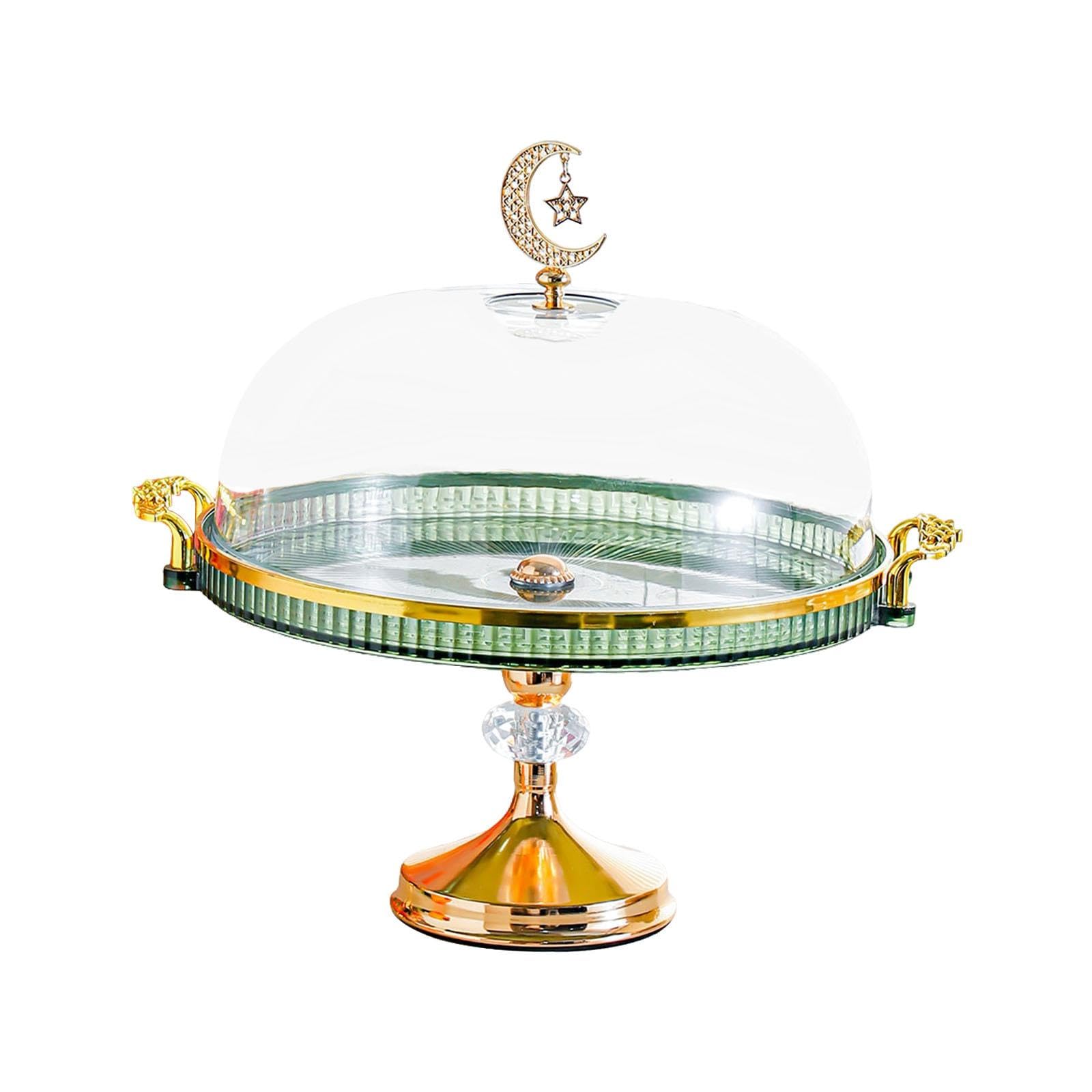 Sharplace Présentoir à gâteaux avec couvercle, plateau de service polyvalent et pratique, idéal pour les fêtes, les restaurants, les mariages, la cuisine et la, Vert
