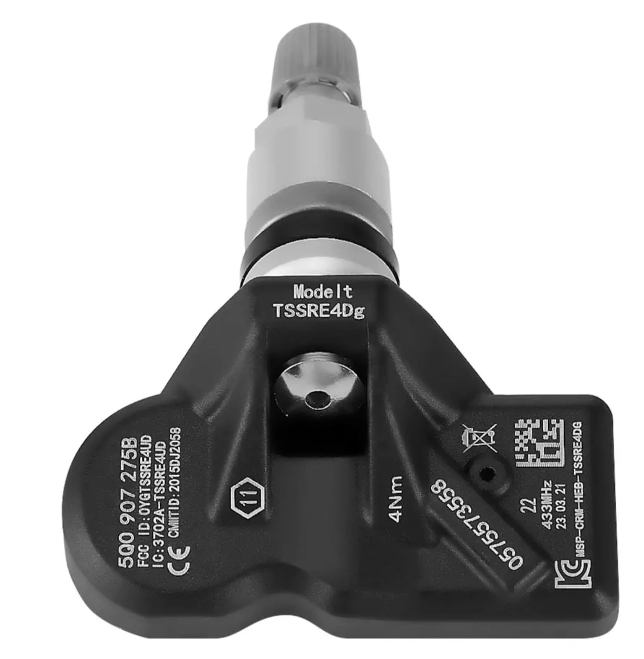 Set Of 4 ITM 433MHz TPMS Sensors For Audi/VW - Replaces 4F0907275B, W/ Black Valves